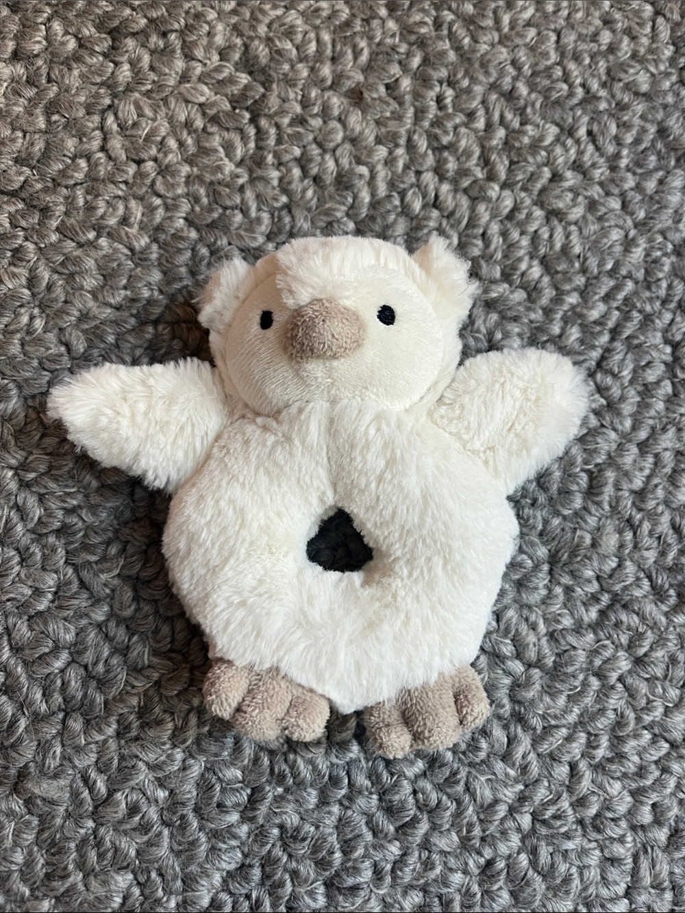 JACADI rattle - Plush White Owl